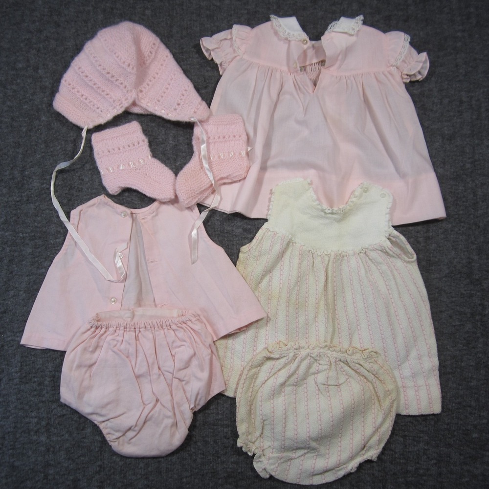 Vintage Baby Clothes Lot Outfit Cute Colorful Classic Heirloom Handmade 70s 80s - Picture 3 of 14